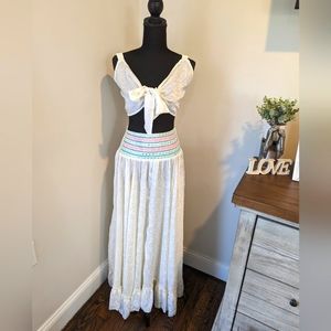 RAGA Anthropologie Maxi Skirt Crop Top Set Outfit NWT